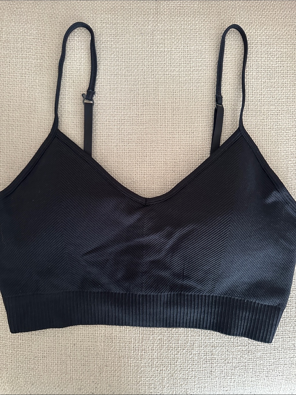 Everyday Seamless Black Bralette with Adjustable Straps